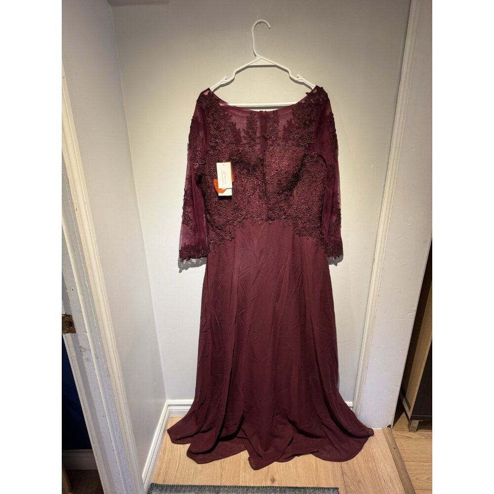 Wedding Guest Dress Roughly Size 16 Burgundy Lace Evening Gown XL